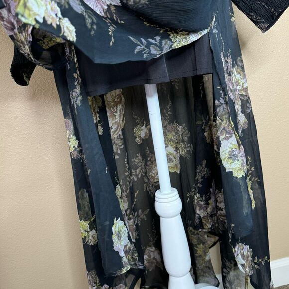 ASOS Drop Waist Floral Midi Fairy Goth Dress Size 6 - Picture 7 of 16